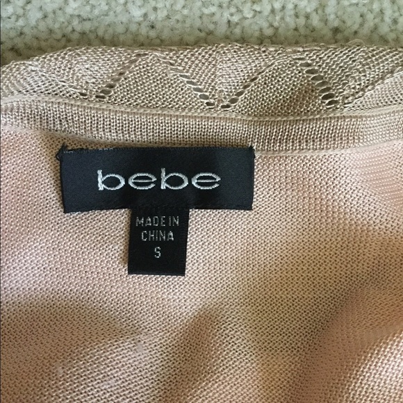 Bebe salmon pink coquette girl sequin details knit spaghetti strap top small - Picture 3 of 3